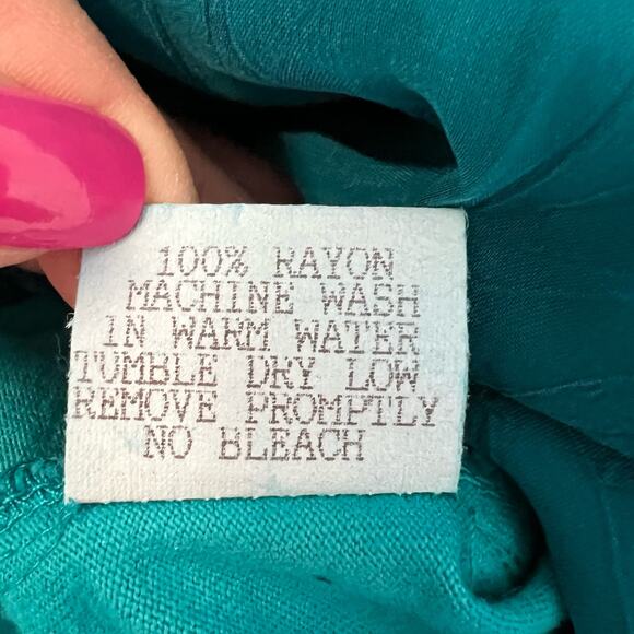 Johnny Was Embroidered T-Shirt Maxi Dress Turquoise Tribal M Boho Folk Indie - Picture 12 of 15